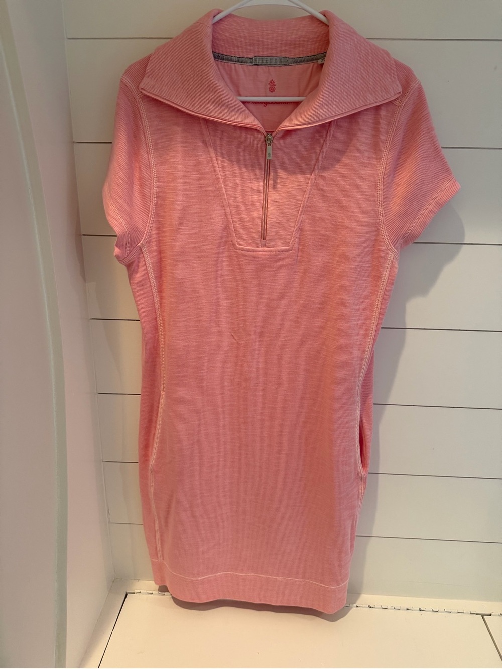 Tommy Bahama Pink Short Sleeve Zip Polo Dress